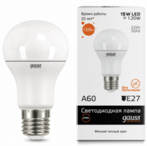 Лампа светодиодная Gauss LED Elementary A60 15W E27 1320lm 3000K