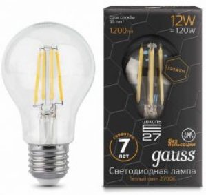 Лампа Gauss LED Filament Graphene A60 E27 12W 1200lm 2700К