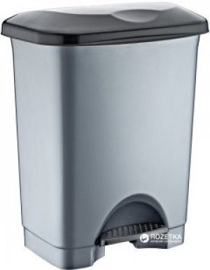 Ведро для мусора Irak Plastik Stella с педалью 45 л Серое (4571kmd)