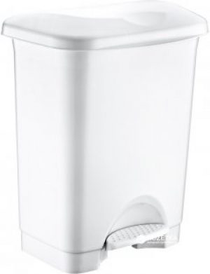 Ведро для мусора Irak Plastik Stella с педалью 45 л Белое (4569kmd)