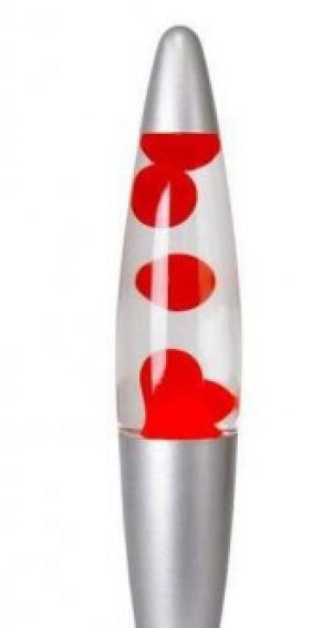 Лава лампа с парафином 34 см красная