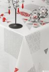 Скатерть УкрСкатерть Премиум Бело-красная геометрия 140x120 см (573493012)