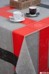 Скатерть УкрСкатерть Премиум Серо-красная 140x120 см (573034012)