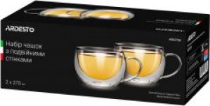 Набор чашек с ручками Ardesto с двойными стенками для латте 270 мл х 2 шт (AR2627GH)