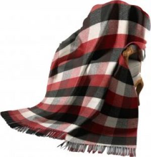 Плед Love You ly4084 клетка шерстяной 140х200 Бело-черный с красным (4820000004084)