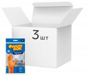 Упаковка перчаток Фрекен БОК Разумная экономия хозяйственных оранжевых S 3 пары (17107388)
