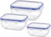 Набор прямоугольных контейнеров с крышкой Bager Cook&Lock 3 шт (BG-505)