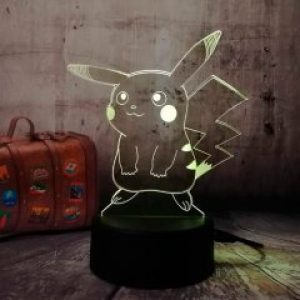 Настольный светильник-ночник Пикачу 3D MOON LAMP Pikachu 16 Цветов Pokemon Go (7291)