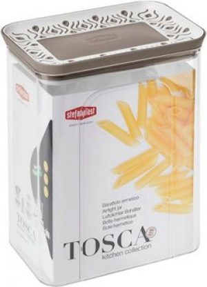 Емкость для хранения сыпучих продуктов Stefanplast Tosca 2.2 л Бело-коричневая (55650)