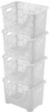 Набор корзин Violet House 0409 Ажур 36х27x88 см 4 шт White (0409 Ажур WHITE Набор 4 шт 36*27)