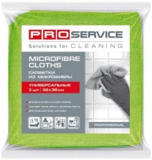 Салфетки PRO service из микрофибры универсальные Professional 3 шт зеленые (18303300)