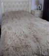 Покрывало меховое с большим ворсом кофе с молоком 220х240