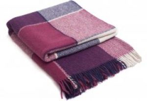 Плед VLADI Эльф бело-фуксия-сливовый-1 140х200 (220439)