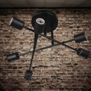 Черная люстра лофт на 6 ламп е27 без плафонов SM-9112/6