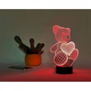3D светильник-ночник «Мишка с сердцем» 3D Creative