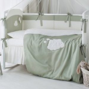 Постельное бельё в кроватку Perina Бамбино Комплект из 6 предметов Олива (ББ6-01.1)