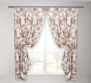 Короткие шторы для кухни Adagio Windows Decor Моника 3 с цветочным принтом 140х170см (2шторы)