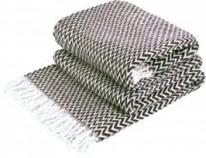 Плед хлопковый Love You Зиг-Заг 140x200 Бело-Коричневый (4820000004260)