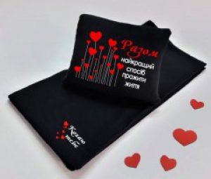 Набор : подушка + плед Slivki "Разом" 33 цвет черный