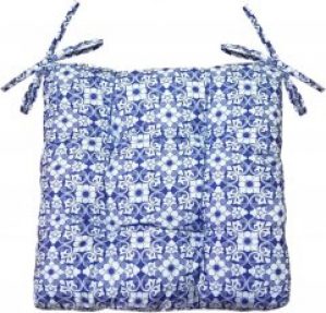 Подушка Прованс Узор на синем для стула 40х40 см (4823093411593)