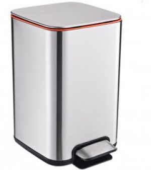 Ведро для мусора JAH с педалью 7 л Серебряный металлик (6327Kmd)