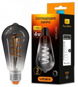 Светодиодная лампа VIDEX Filament ST64FGD 4W E27 2100K 220V (25173)