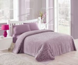 Махровая простынь покрывало TAC Dama Orkide 200×220 см Сиреневый (71240916)
