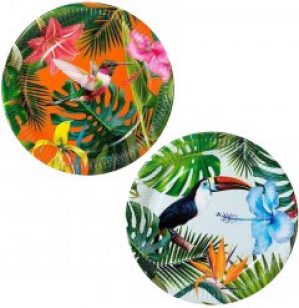 Набор одноразовых тарелок Talking Tables Тропики 23 см 12 шт (FST5-PLTE-BRIGHT-MV2) (5052715112849)