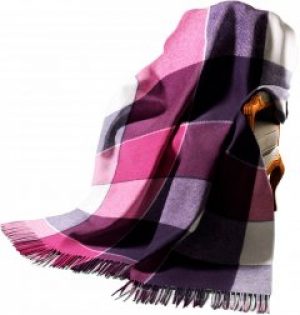 Плед шерстяной Love You Эльф 140х200 Белый/лиловый/сливовый (ly4048) (4820000004048)