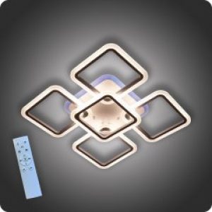 Люстра светодиодная Vatan Light Квадраты-5 с пультом 150Вт Белый