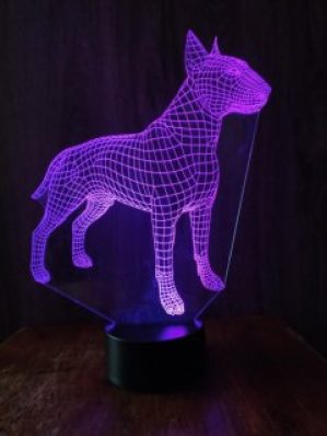 3D светильник-ночник «Бультерьер» CreativeLamps Увеличенная пластина (1141)