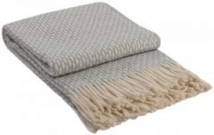 Плед Vladi Рогожка 140x200 см Белый-Серый