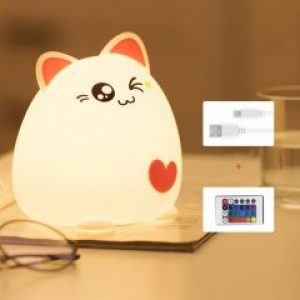 Силиконовый ночник «Super Cat» 3DTOYSLAMP розовый с пультом ДУ