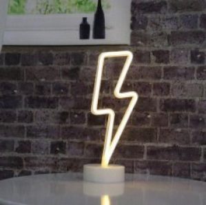Неоновый светильник ночник Молния настольная декоративная Neon Decoration Lamp Flash желтый