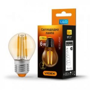 Лампа Filament LED Videx G45FA 6W E27 2200K VL-G45FA-06272 25800
