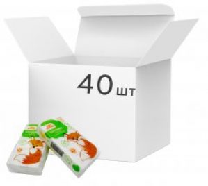 Упаковка бумажных платков Лис Борис яблоко 2 слоя 10 шт х 40 упаковок (4820199110214)