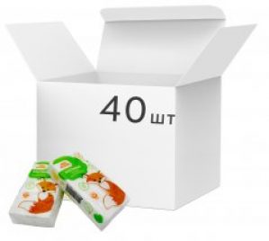 Упаковка бумажных платков Лис Борис банан 2 слоя 10 шт х 40 упаковок (4820199110207)