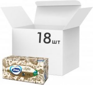 Упаковка салфеток Zewa Softis четырехслойных 18 пачек по 80 шт (7322540589597)
