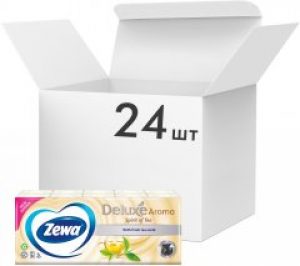 Упаковка носовых платков Zewa Deluxe Spirit of Tea трехслойных 24 шт по 10 пачек (7322540674699)