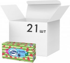 Упаковка салфеток Zewa Everyday двухслойных косметических 21 пачка по 100 шт (7322540673661)