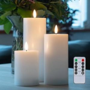 Светодиодные свечи восковые с 3D эффектом имитации пламени и пультом ДУ Ledart