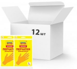 Упаковка перчаток Бонус Эконом универсальных L 12 пар (4823071628227)