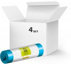 Упаковка пакетов для мусора Прості речі 60 л 4 уп по 20 шт Синие (4820201210253)