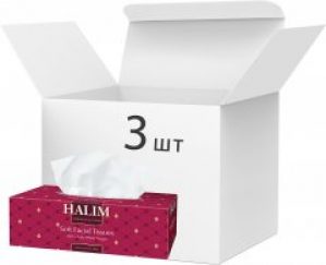 Упаковка салфеток Halim двухслойных 3 пачки по 200 шт (4820229040863)