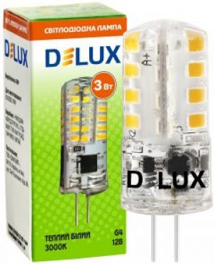 Светодиодная лампа DELUX G4E 3Вт 3000K 12В G4 (90016871) 4 шт