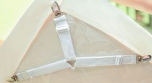 Фиксатор - держатель для простыни постельного белья PlumHOME короткий универсальный 4 шт белый