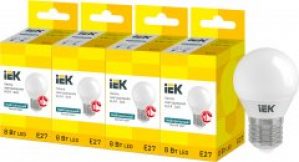 Светодиодная лампа IEK ALFA G45 8W 4000К E27 230V 4шт (LLA-G45-8-230-40-E27X4)