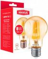 Светодиодная лампа Maxus A60 FM 8W 2700K 220V E27 Golden (1-MFM-761)