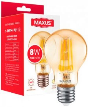 Светодиодная лампа Maxus A60 FM 8W 2700K 220V E27 Golden (1-MFM-761)