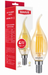 Светодиодная лампа Maxus C37 FM-T 4W 2700K 220V E14 Golden (1-MFM-731)